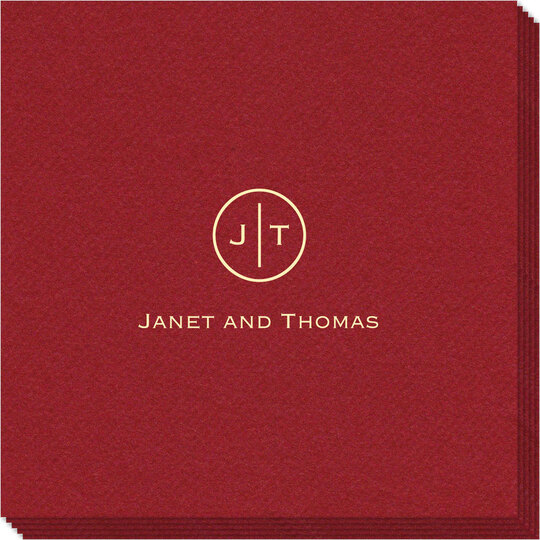 Circle Initials Linen Like Napkins